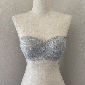 Pink Victoria's Secret Grey Lace Bandeau Sz S